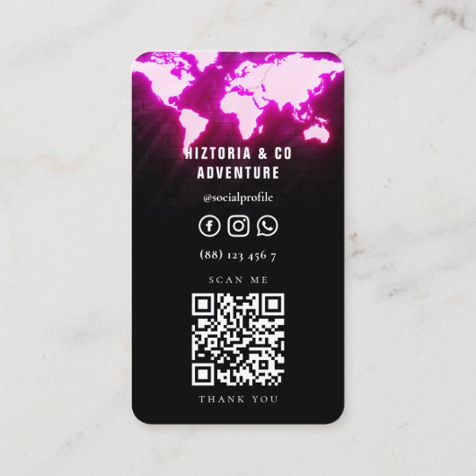 Carte De Visite World Map Adventure Travel Guide (Dos)