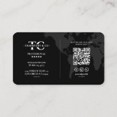 Carte De Visite World Map Company Monogram Black Grey (Dos)