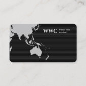 Carte De Visite World Map Stripe Marketing Company Monogram Black (Devant)