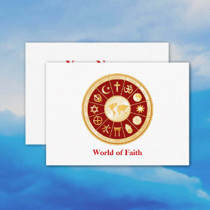 Carte de visite World of Faith 3,5 pouces x 2,5 po