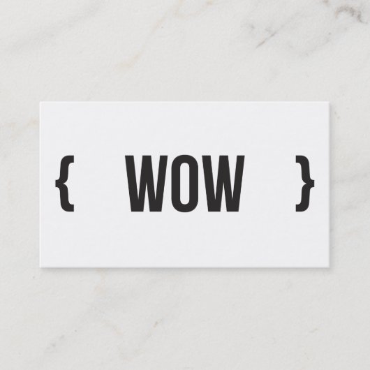 Carte De Visite Wouah - Encadré - noir et blanc (Devant)