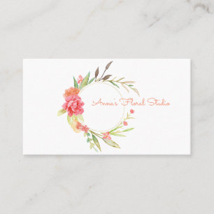 Carte De Visite Wreath florale d'aquarelle