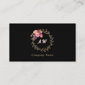Carte De Visite Wreath or Aquarelle, Floral (Devant)