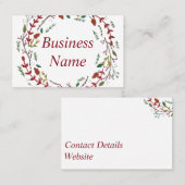 Carte de visite - Wreath rouge hiver (Devant / Derrière)