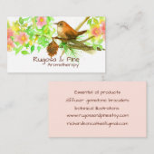 Carte De Visite Wren Rugosa Rose Pine Cone Aquarelle Botanique (Devant / Derrière)