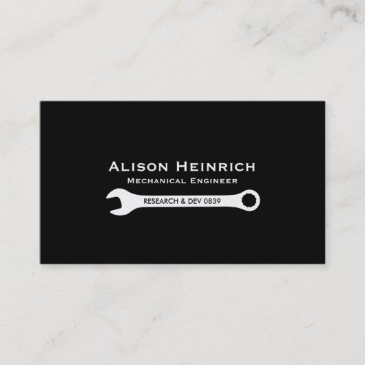 Carte De Visite Wrench. 2 côté double | Mécanique (élite2) (Devant)