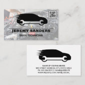Carte De Visite Wrench Car | Services Auto | Baie moteur | Code QR (Devant / Derrière)