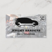 Carte De Visite Wrench Car | Services Auto | Baie moteur | Code QR (Devant)