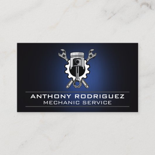 Carte De Visite Wrenches Gear and Piston | Industrial Mechanic (Devant)