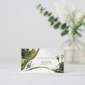 Carte De Visite Yard Work Gardner Lawn Care Business Card (Debout devant)