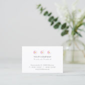 Carte De Visite ♥ YBee *Petites Fleurs* Maisies roses . moderne. (Debout devant)