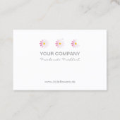 Carte De Visite ♥ YBee *Petites Fleurs* Maisies roses . moderne. (Dos)