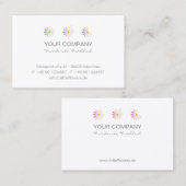 Carte De Visite ♥ YBee *Petites Fleurs* Maisies roses . moderne. (Devant / Derrière)