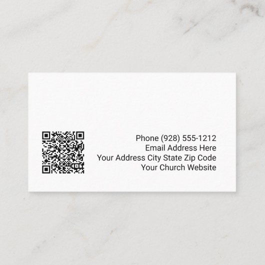 Carte De Visite Yellow Ball Reflection Church Pastor QR Code (Dos)