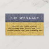 Carte De Visite Yellow Canvas Look Monogramme (Dos)