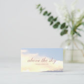 Carte De Visite Yellow clouds zen sunset blue sky photograph card (Debout devant)