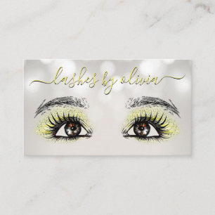 Carte De Visite Yellow Lashes Beauté Extension de Cils Maquilleuse