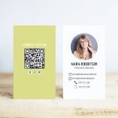 Carte De Visite Yellow Modern Business QR Code Photo