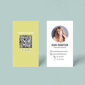 Carte De Visite Yellow Modern Business QR Code Photo