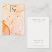 Carte De Visite Yellow Orange Aquarelle Texture Elevage Collier (Devant / Derrière)