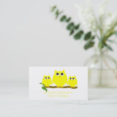 Carte De Visite Yellow Owls Design (Debout devant)