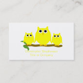 Carte De Visite Yellow Owls Design (Devant)