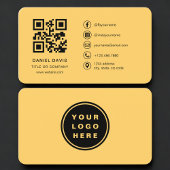 Carte De Visite Yellow Professional Logo QR Code 