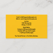 Carte De Visite Yellow Red Fire Extinguisher Fire Safety   (Dos)