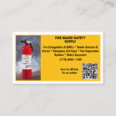 Carte De Visite Yellow Red Fire Extinguisher Fire Safety   (Devant)