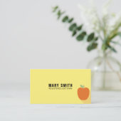 Carte De Visite Yellow Registered Dietitian With Apple (Debout devant)