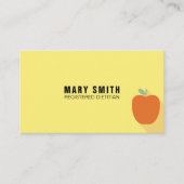 Carte De Visite Yellow Registered Dietitian With Apple (Devant)