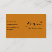 Carte De Visite Yellow Simple Creative Photo Shoot (Dos)