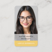 Carte De Visite Yellow Social Media Manager QR Code Photo (Devant)