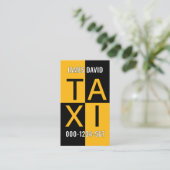 Carte De Visite Yellow Taxi Checked Box Cab Driving (Debout devant)