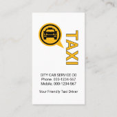 Carte De Visite Yellow Taxi Checked Box Cab Driving (Dos)