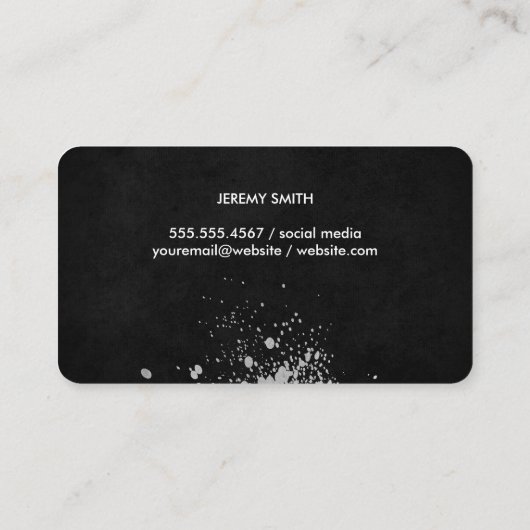 Carte De Visite Yellow Texture | Brushed Expressive Artistic (Dos)