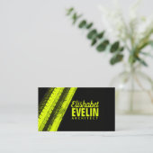 Carte De Visite Yellow Tread Paths on Black Backdrop (Debout devant)