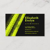 Carte De Visite Yellow Tread Paths on Black Backdrop (Dos)