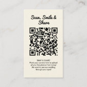Carte De Visite Yellow Wedding Photo Sharing Capture Love QR Code  (Devant)