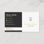 Carte De Visite Yellow Your Logo Modern Social Media Profile (Dos)