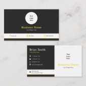 Carte De Visite Yellow Your Logo Modern Social Media Profile (Devant / Derrière)