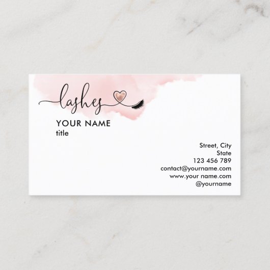 Carte De Visite Yeux d'artiste maquillage Lashes rose (Dos)