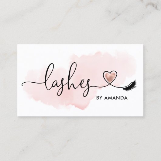 Carte De Visite Yeux d'artiste maquillage Lashes rose (Devant)