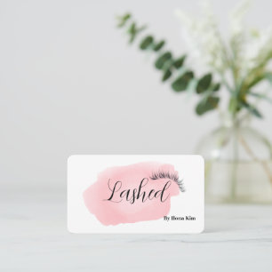 Carte De Visite Yeux d'artiste maquillage Lashes rose Aquarelle Bu