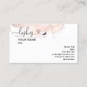 Carte De Visite Yeux de maquillage Lashes rose Aquarelle B (Dos)
