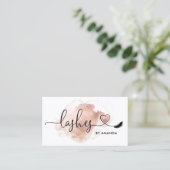 Carte De Visite Yeux de maquillage Lashes rose Aquarelle B (Debout devant)