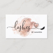 Carte De Visite Yeux de maquillage Lashes rose Aquarelle B (Devant)