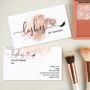 Carte De Visite Yeux de maquillage Lashes rose Aquarelle B