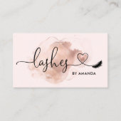 Carte De Visite Yeux de maquillage Lashes rose Aquarelle B (Devant)