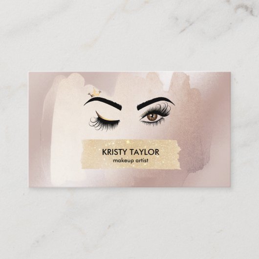 Carte De Visite yeux de wink modernes avec des cils longs (Devant)
